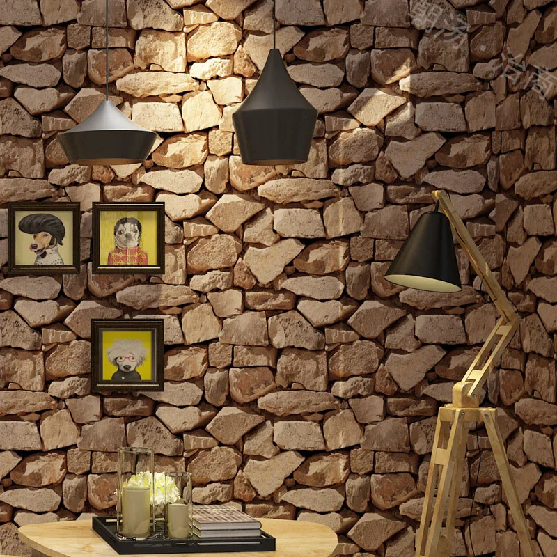 

3D Print Stone Effect Wallpaper Retro Industrial Style Faux Stone pvc Wall Paper For Living Room Bedroom