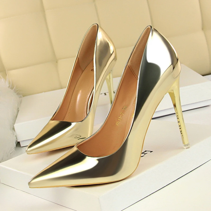 

European and American Fashion High Heels Women's Shoes High Heels Shallow Mouth Pointed Toe Sexy Nightclub Slim Women's Shoes