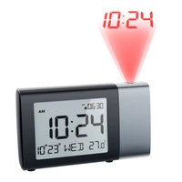 digital projection alarm clock desktop table clocks with usb charging ports temperature detect projection time bedroom clock