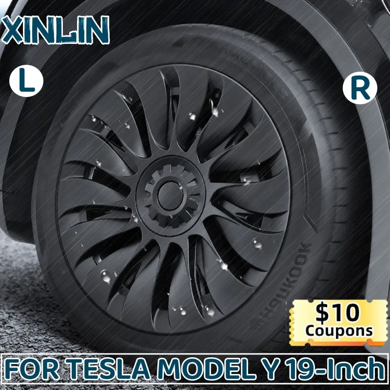 4 шт. 19-дюймовые колпачки на колеса, колпачки на колеса для замены автомобиля, колпачки на ступицы, аксессуары на полный обод для модели Tesla Y 2018-2023 4 шт. 19-дюймовые колпачки на колеса, колпачки на колеса для замены автомобиля, колпачки на ступицы, аксессуары на полный обод для модели Tesla Y 2018-2023