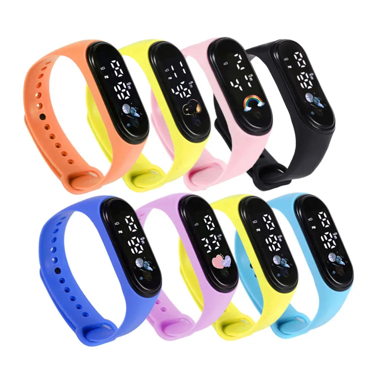 

Детские часы со светодиодным дисплеем, светящиеся часы, водонепроницаемые спортивные часы-браслет для мальчиков и девочек, часы от произво...