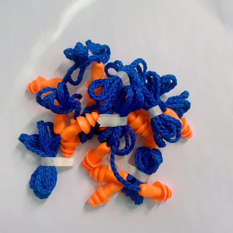 10 пар = 20 шт. мягкие силиконовые беруши на шнуре, защита для ушей, многоразовые беруши с шумоподавлением, наушники