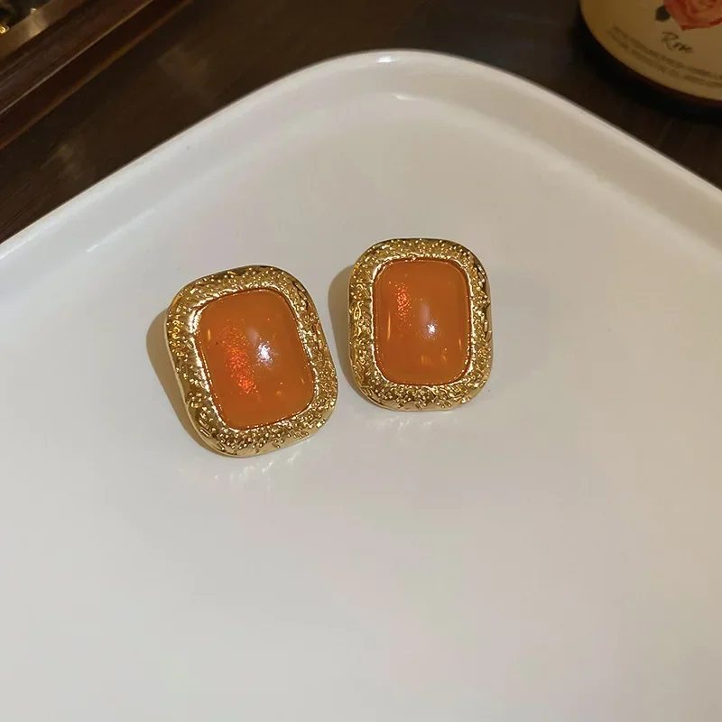 Женские Оранжевые Серьги-кисточки в Корейском стиле