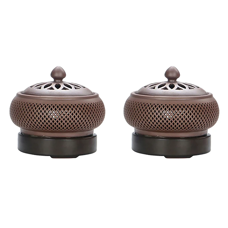 

2X Electronic Aromatherapy Electric Incense Burner Essential Oil Night Light 220V Timing Temperature Adjustment,L