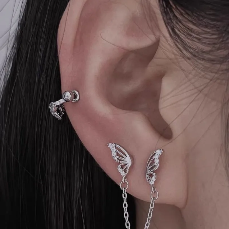 1 шт. новые полые серьги с кольцевой костью для ушей модные нежные серебряные