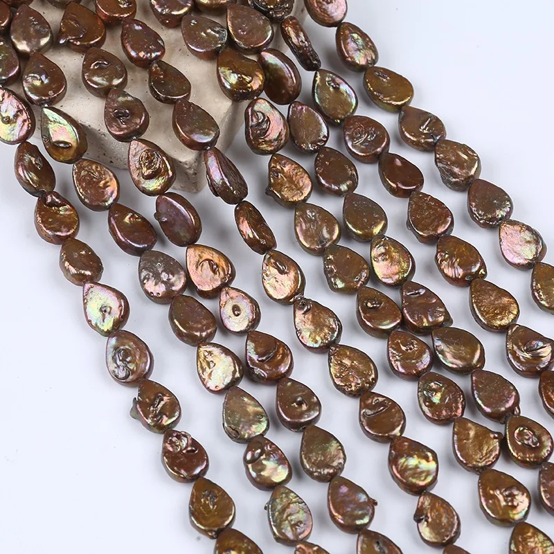 

Wholesale 10-12mm A Grade Dyed Brown Color Freshwater Drop Shape Baroque Pearls Beads Strand Jewelry