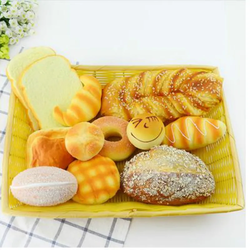 

Festive Party Artificial Foods Simulation Bread Soft Cake Bakery Model Photography Decoration Kitchen Furnishing 12pc/lot