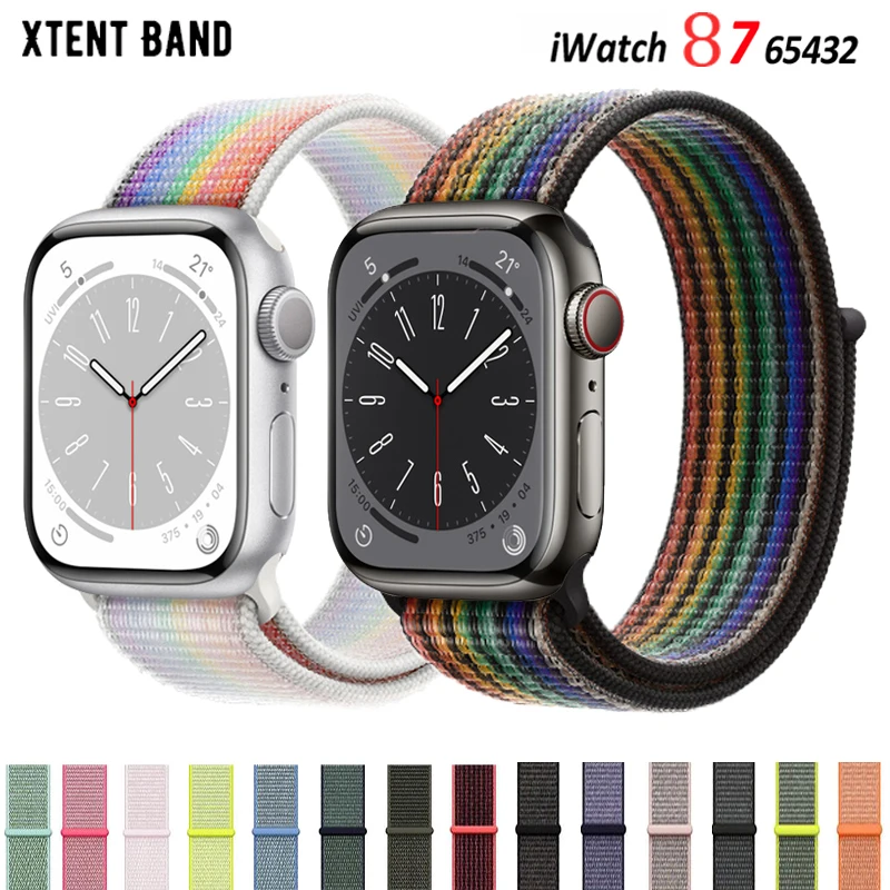Nylon Strap For Apple Watch Band 44mm 40mm 49mm 41mm 45mm 42mm 38mm bracelet Correa  iWatch Serie ultra 49mm  5 6 SE 7 8 band