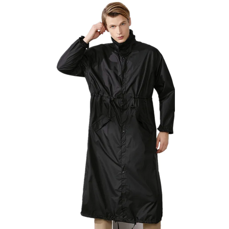 

Long Men's Raincoats Waterproof Lightweight Rain Coat Poncho Jacket Cloak Hiking Chubasqueros Impermeables Over Size