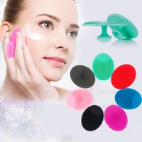 professional soft spa oval scrub silicone facial cleansing brush face washing exfoliating blackhead brush remover skin pad 1pcs