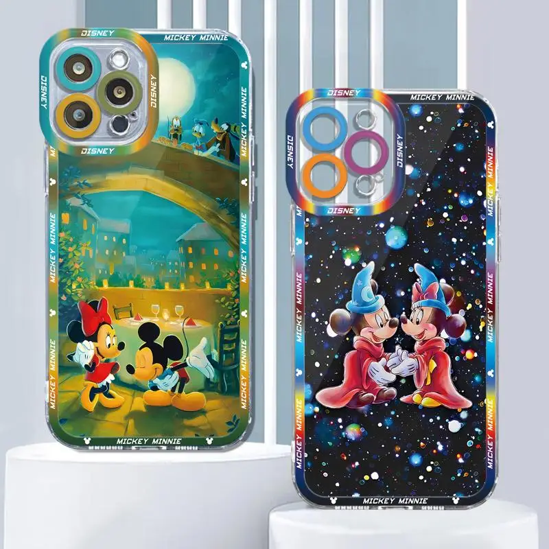 Прозрачный чехол для Xiaomi Poco X3 NFC X3Pro Mi 11Lite 11T Redmi Note 12 11 9 10 10S 11S 12S Disney Микки поцелуй