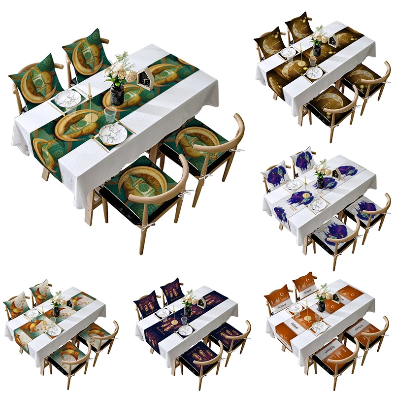 Ramadan Kareem Decoration for Home Table Runner Eid Mubarak Tablecloth Islamic Muslim Festival Party Eid Al Adha Decor Supplies