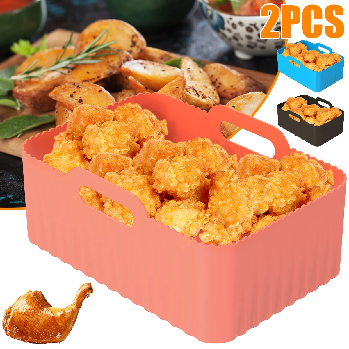 

2 шт., силиконовая подставка для фритюрницы с ручкой