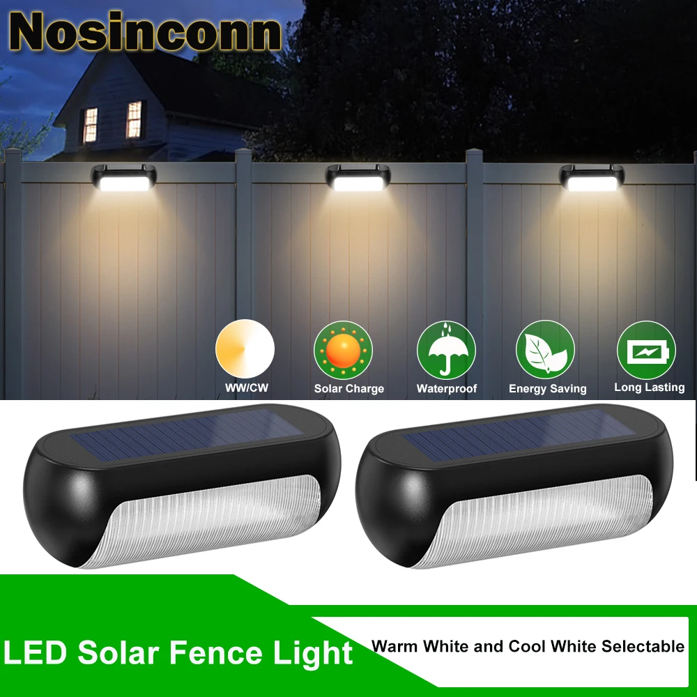 Солнечные фонари для улицы водонепроницаемые забора теплый белый и холодный