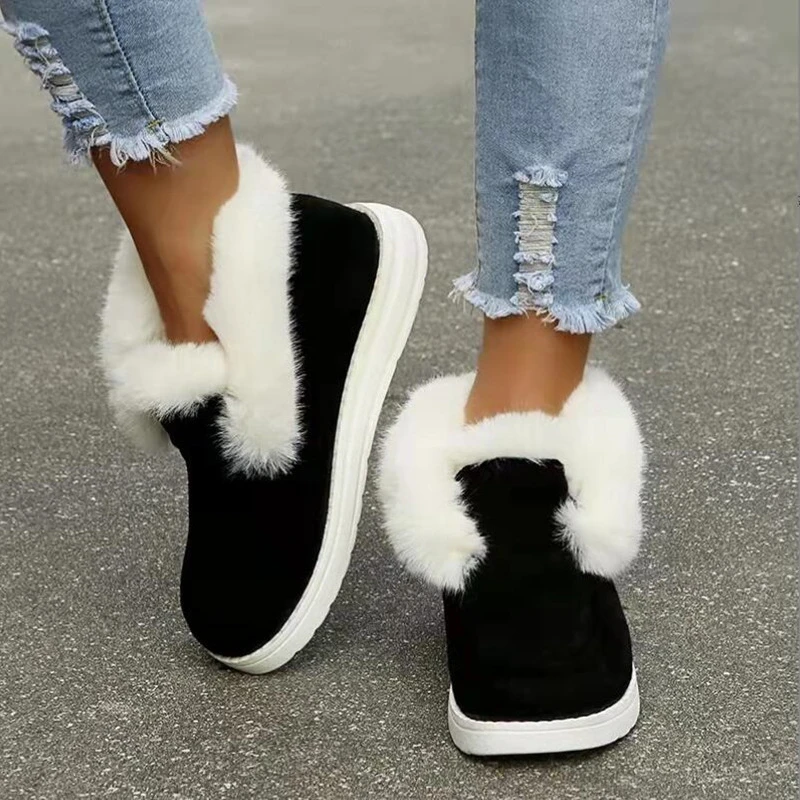 

Women's Ankle Boots 2022 New Fashion Temperament Winter Warm Fur Snow Boots Women's Comfortable Women's Shoes Women Boots