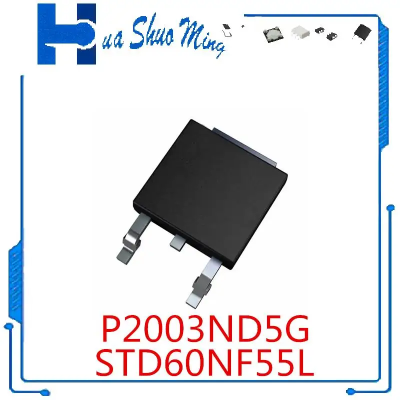 

10Pcs/Lot P2003ND5G D60NF55 D60NF55L STD60NF55L TO-252