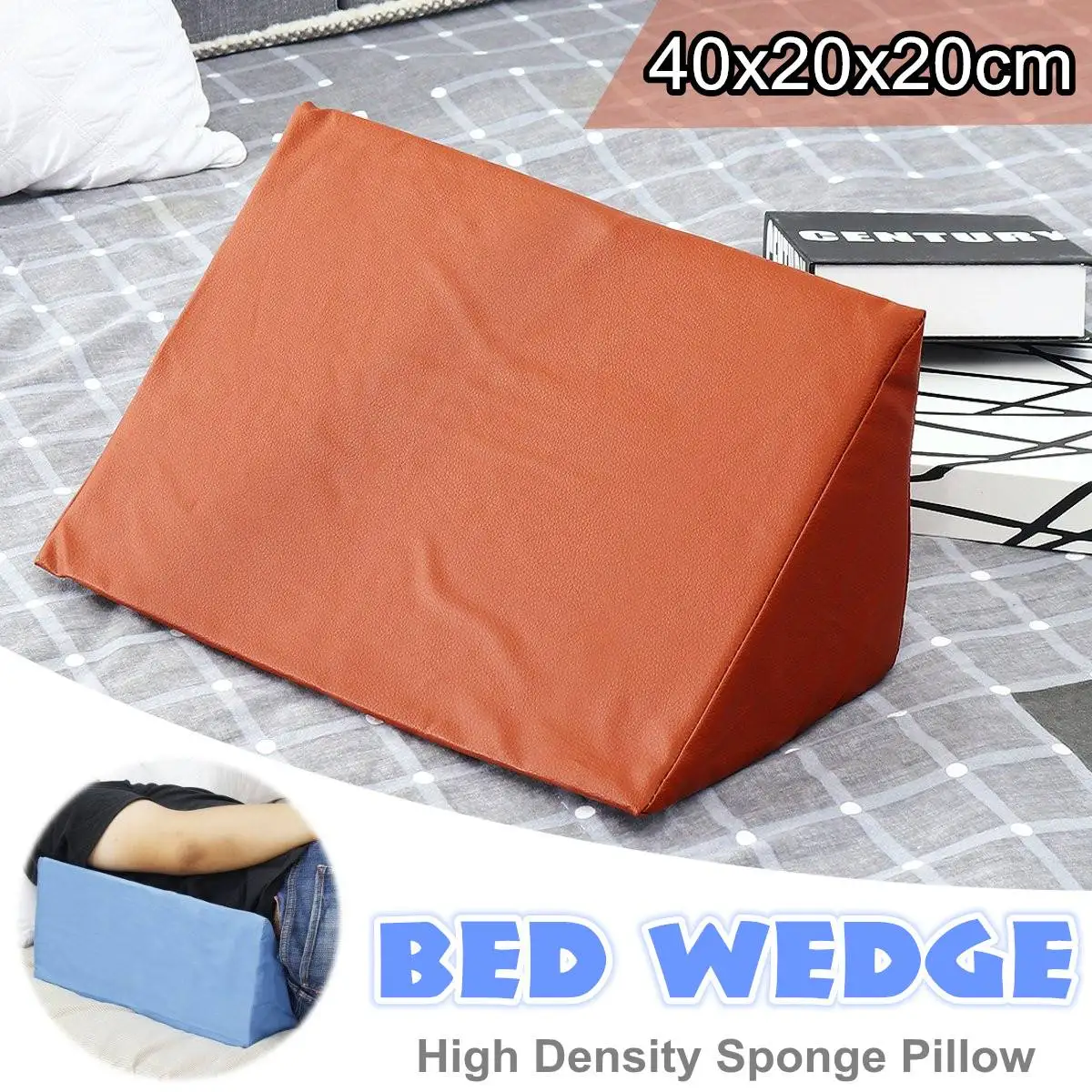 

Orthopedic Acid Reflux Bed Wedge Sponge Cotton Pillow Back Leg Elevation Cushion Lumbar Support Bedding Pad Zipper Large Size