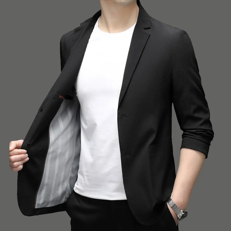 K-Summer slim men's high elastic single west seamless business suit jacket