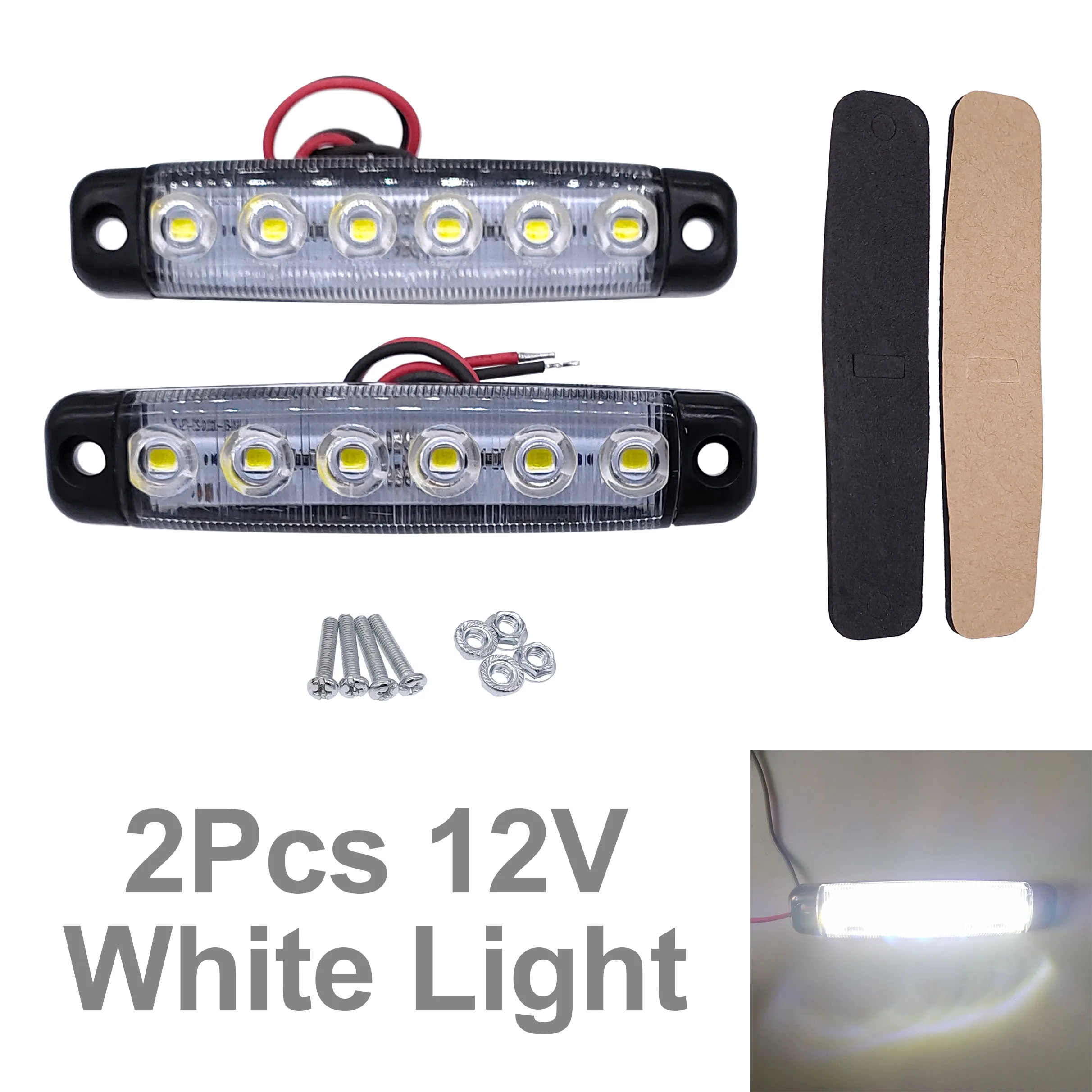 

2 шт. 6 светодиодов 12 В/24 В грузовик прицеп боковые габаритные индикаторы габаритный фонарь автомобильный тормоз задний фонарь задний фонарь предупреждающая сигнальная лампа