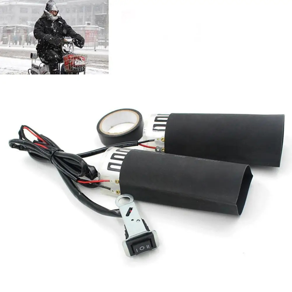 

12V Motorcycles Heated Handles Heating Grips Snowmobile ATV Handlebar Heater Warmer Kit For Snowmobile Heated Steering Wheel