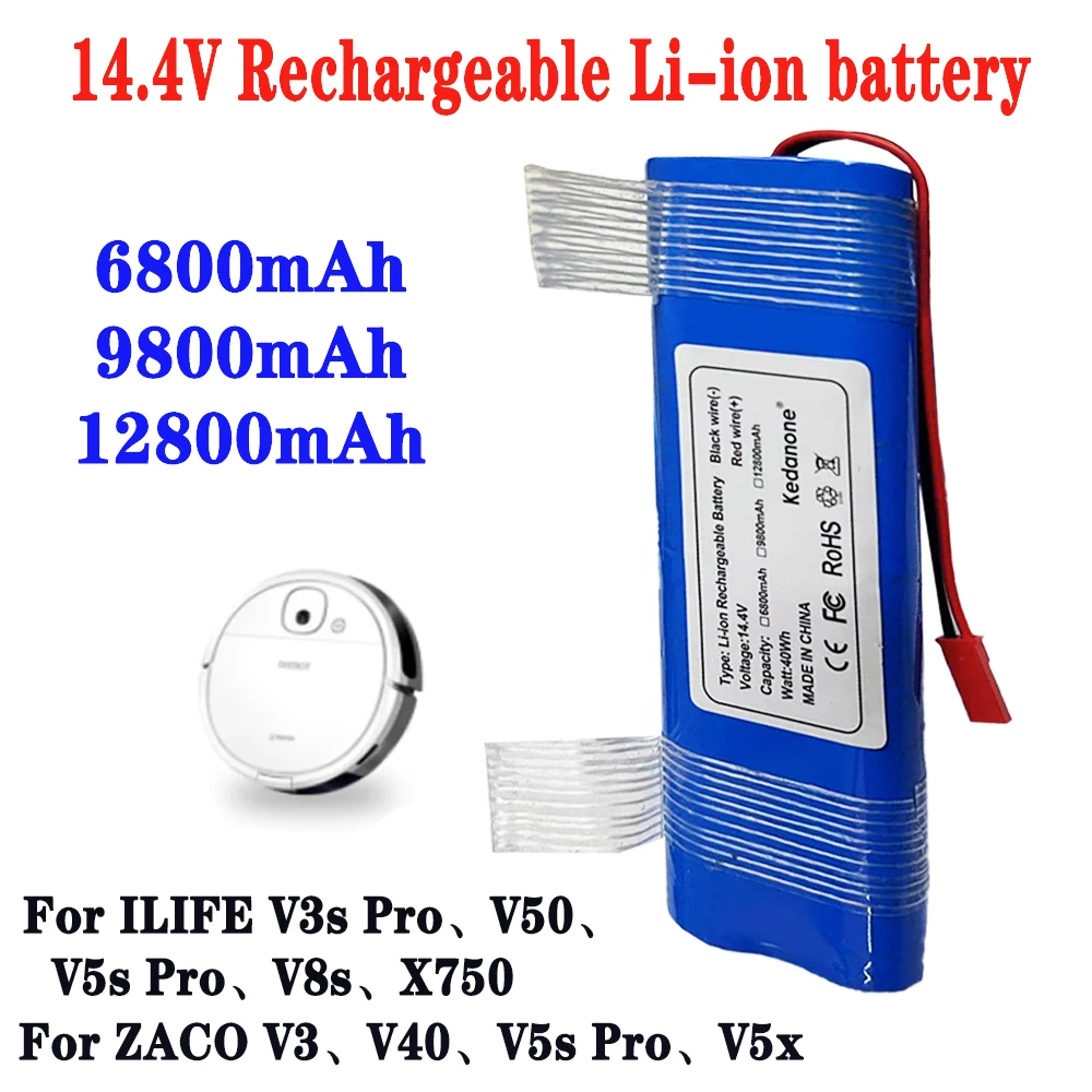 

Special offer 4S1P 14.4V 6800mah 18650 Lithium-Batterie Für ILIFE V3s Pro, V50, V5s Pro, V8s, x750 Roboter-staubsauger Batterie