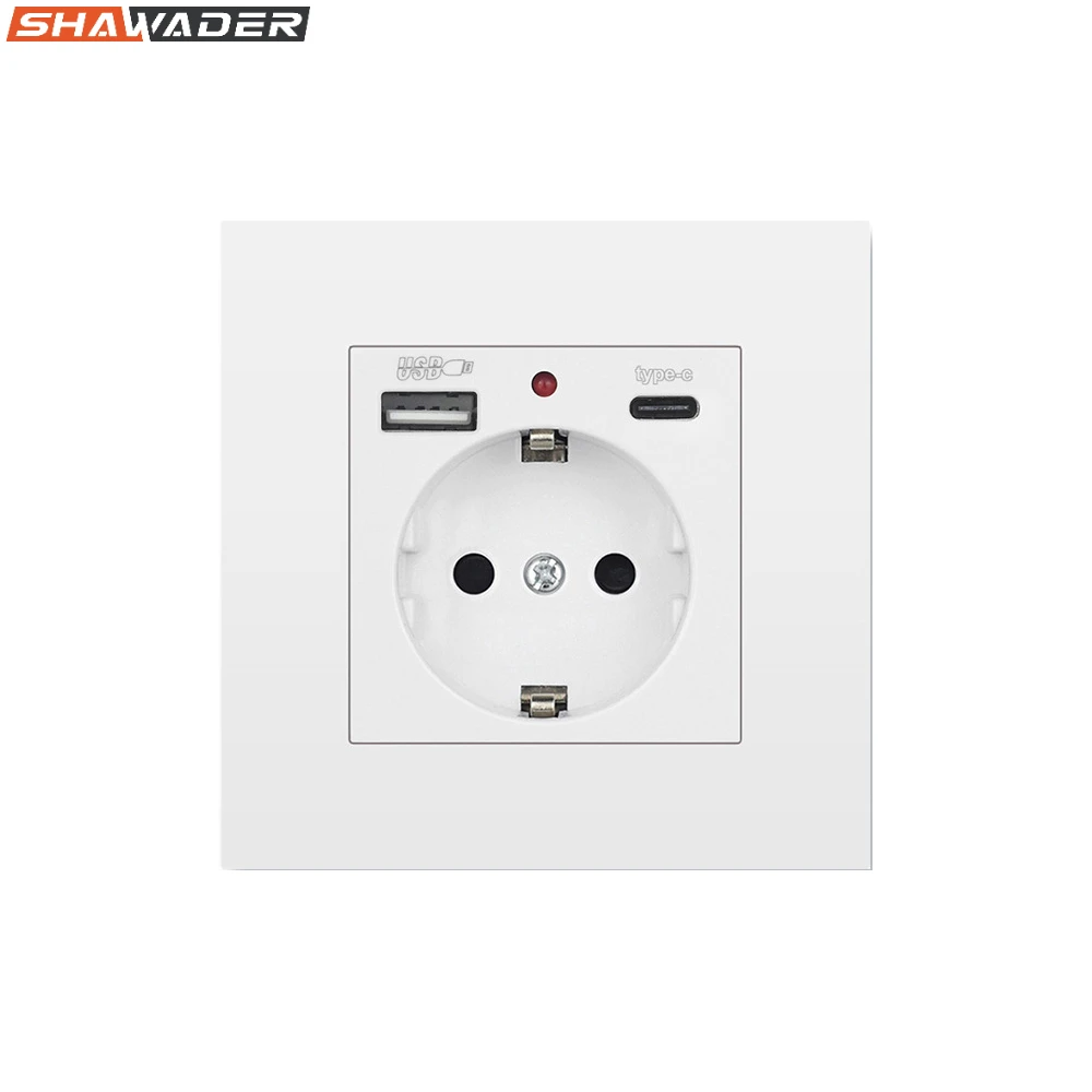 Европейская стандартная немецкая настенная розетка 86 типа пластиковая USB type c