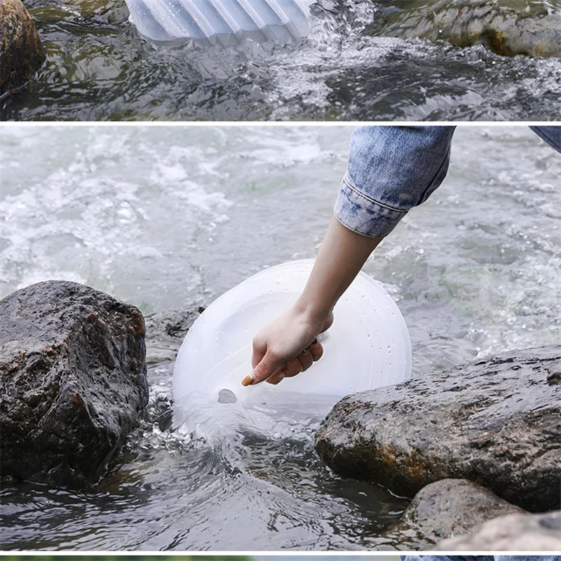 

Portable Bucket With Faucet Folding Outdoor Mounted Self Driving Tour Diy Large Capacity Water Storage Bucket For Camping Garden