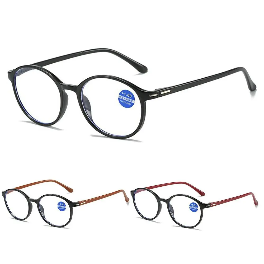 

Spring Hinge Women & Men Strength 1.0x ~ 4.0x Oval Frame Reading Glasses Anti-blue Light Glasses Presbyopia Eyeglasses