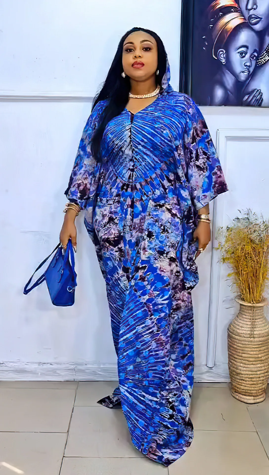 Африканские платья для женщин свободный халат с капюшоном и принтом Дашики