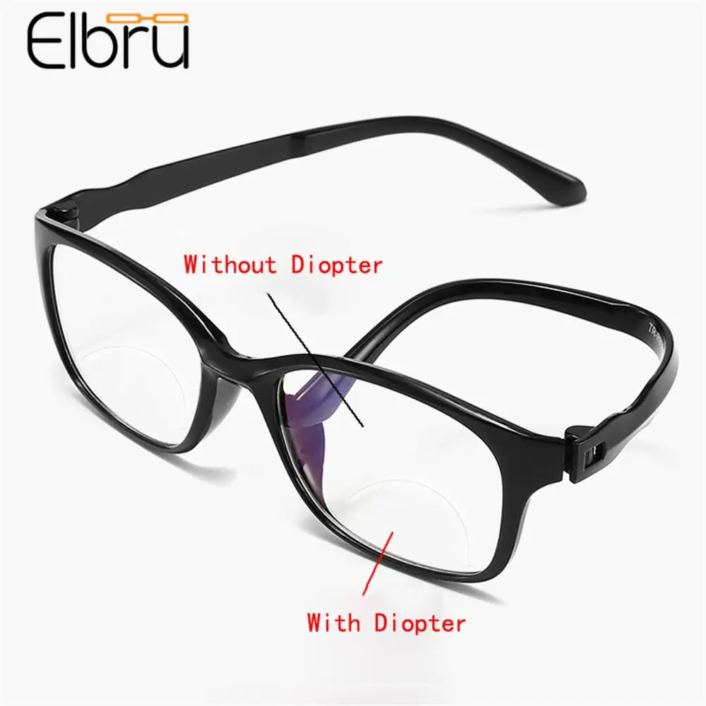 

Elbru Vintage TR90 Reading Glasses Women Men Anti Blue Light Presbyopia Eyeglasses Bifocal Near Far Hyperopia Eyewear+1+2+3+4