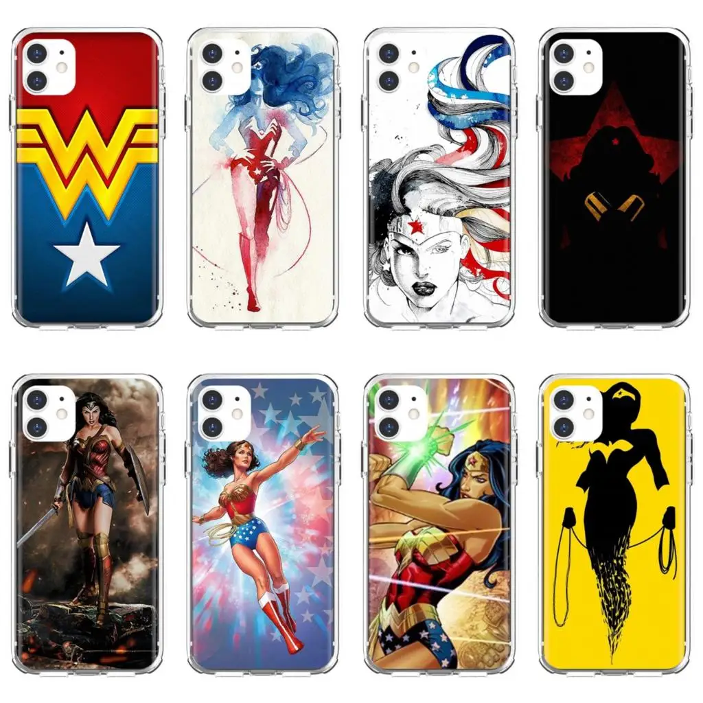 Чехлы из ТПУ Для Xiaomi Mi A1 A2 A3 5X 6X 8 9 9T 10 10T 11 Lite SE Pro Vintage-Pop-Art-Women-Sexy-Wonder-Woman |