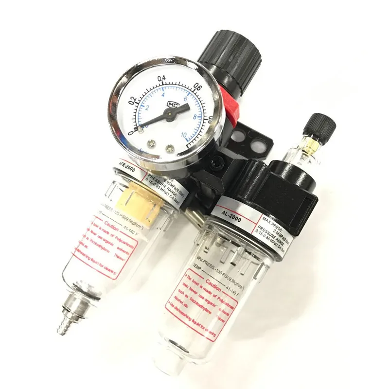 

AFC2000 Oil Water Separator Regulator Trap Filter Airbrush Air Compressor Pressure Regulator Reducing Valve AFR2000+AL2000 G1/4"