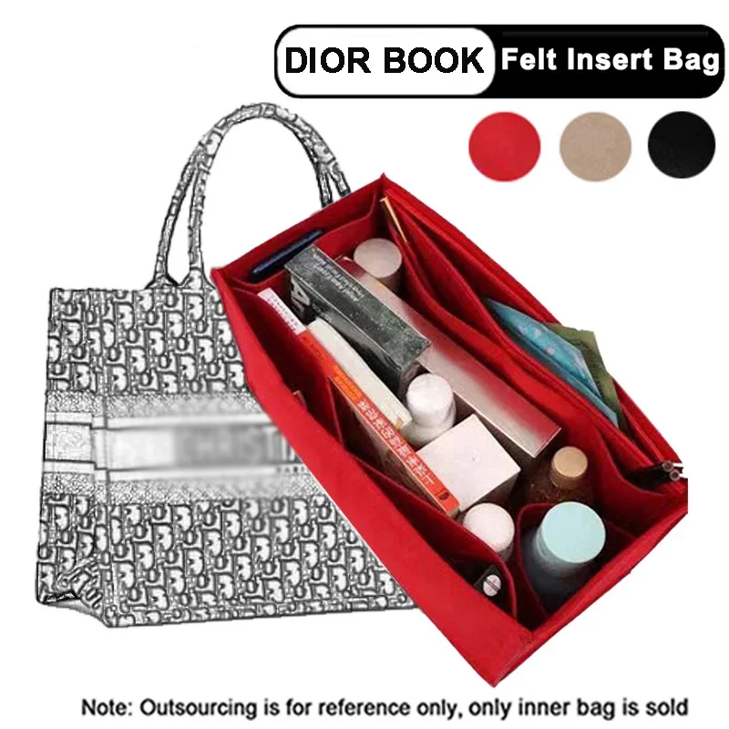 

Felt Cloth Insert Bag Fits BOOK TOTE Makeup Handbag Organizer Travel Inner Purse Cosmetic Bag Mommy Bag Fit ONTHEGO Tote