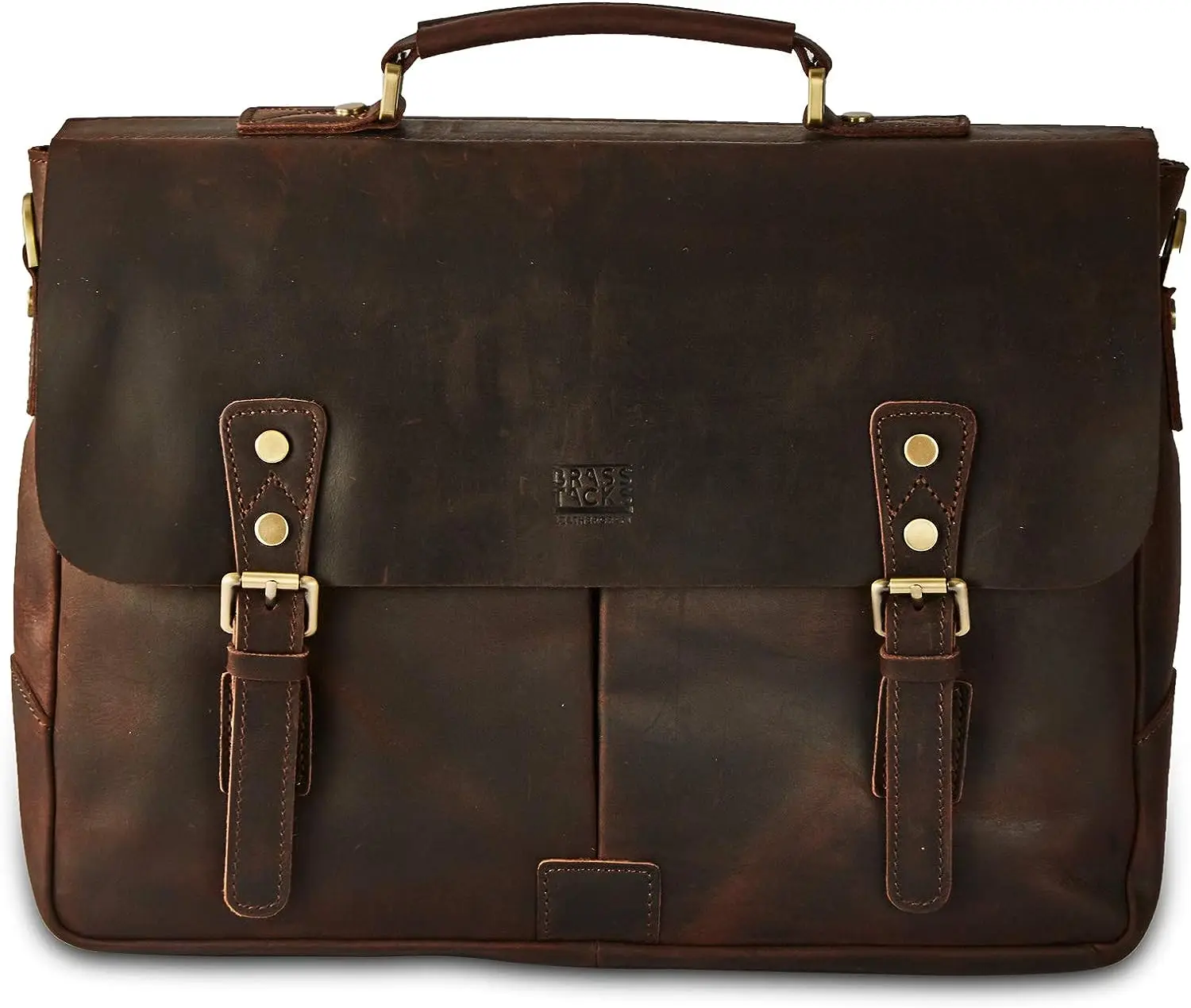 

Кожаный портфель TACKS из кожи Крейзи Хорс, винтажная сумка-мессенджер с ремешком и пряжкой, портфель на плечо для 15,6-дюймового ноутбука и планшета, B