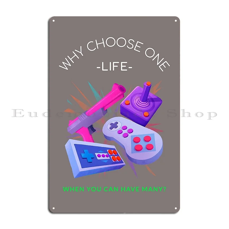 Игроки могут выбрать сколько живых у них живет игровой дизайн металлический знак