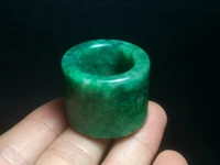 1919 chinese natural green stone jade carving thumb rings or pendant decoration gift collectible
