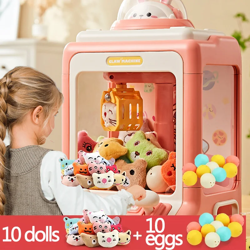 

Cartoon Automatic Claw Machine Doll Machine Kids Operated Play Game Mini Claw Catch Toy Crane Machines Music Doll for Gift Toy