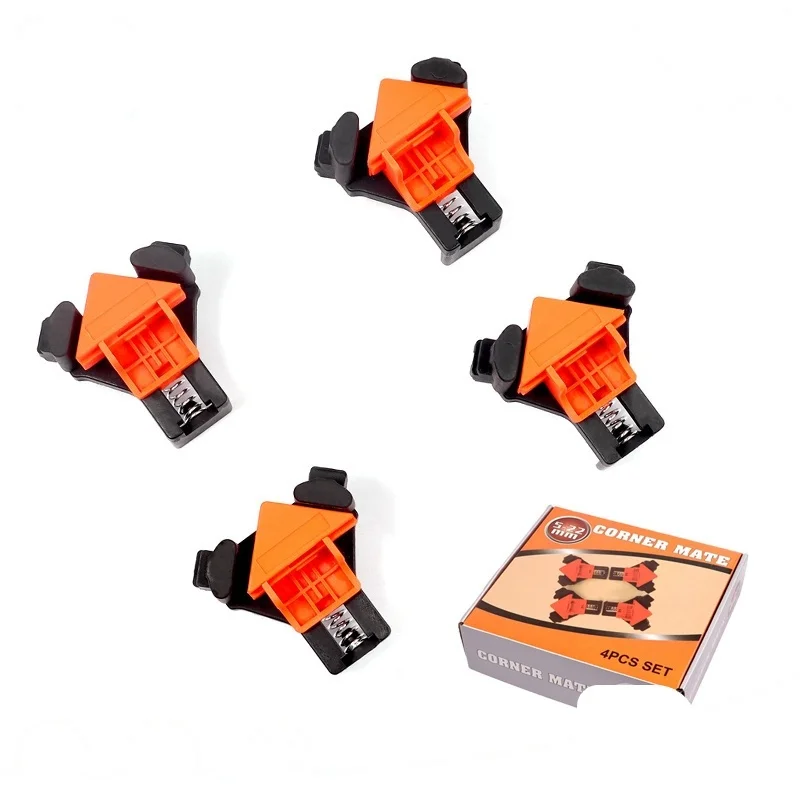 

4 Pcs 90 Degree Right Angle Clamp Set Picture Frame Corner Clips Mate Woodworking Hand Tools Fixing Clip Positioning Tool Kit