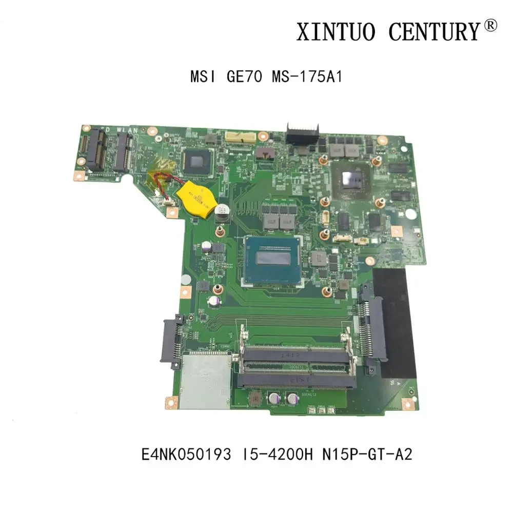 

Материнская плата E4NK050193 для ноутбука MSI Orijinal GE70, GP70, MS-175A1, с 100% SR15G, I5, N15P-GT-A2, GT850M, DDR3