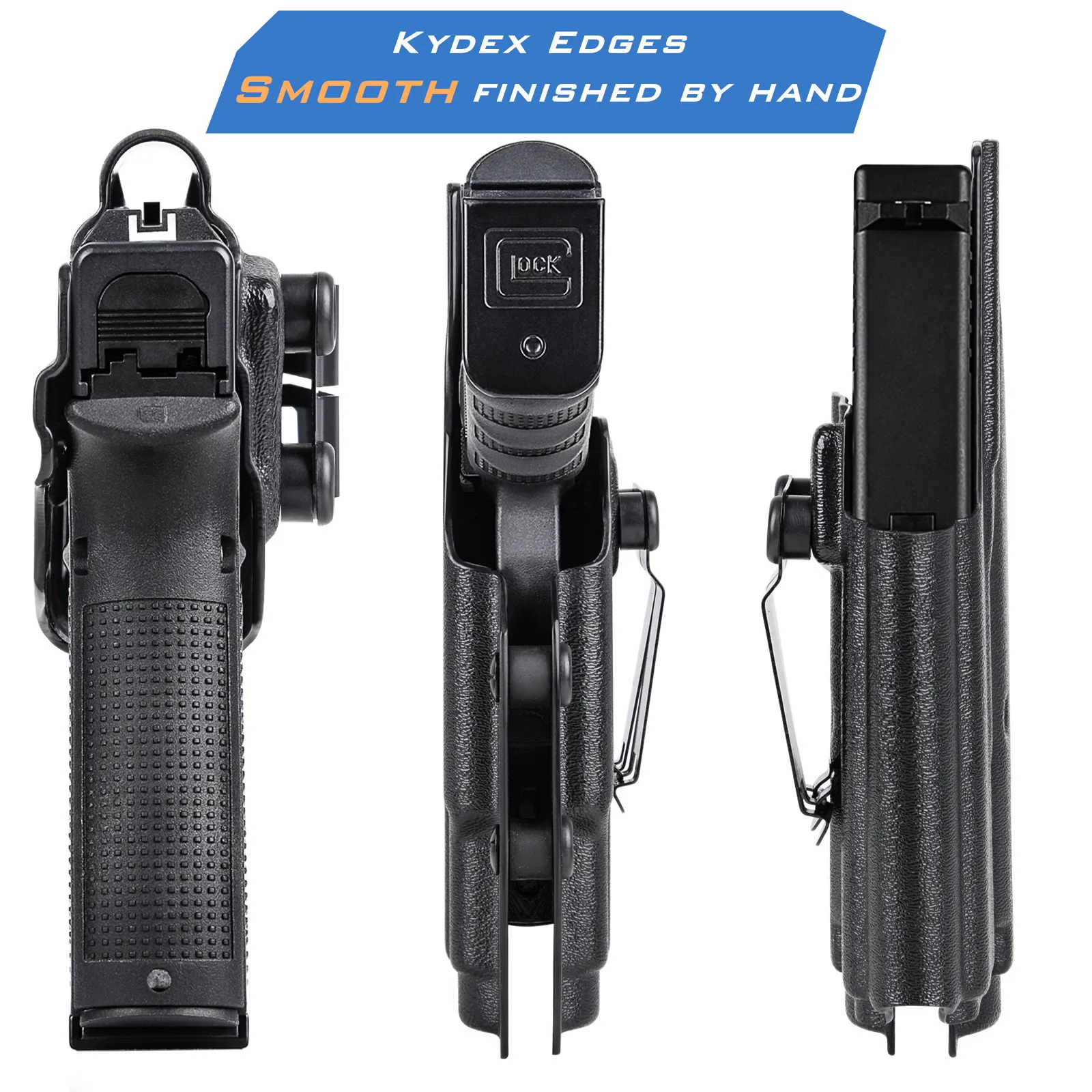 Фото Кобура IWB Kydex для Springfield Echelon 4.5F 4.0C с тактическим фонариком Olight Baldr S/Mini для скрытого ношения внутри пояса №5