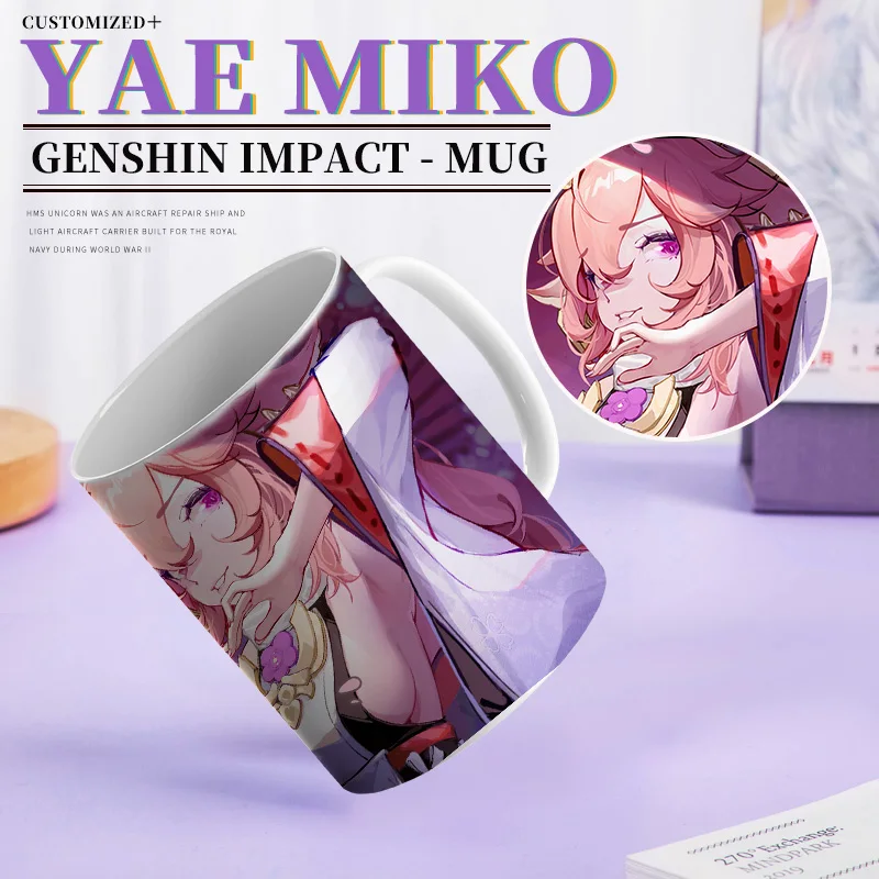 Аниме кружка Genshin ударная чашка Марк Yae Miko керамическая Повседневная для напитков