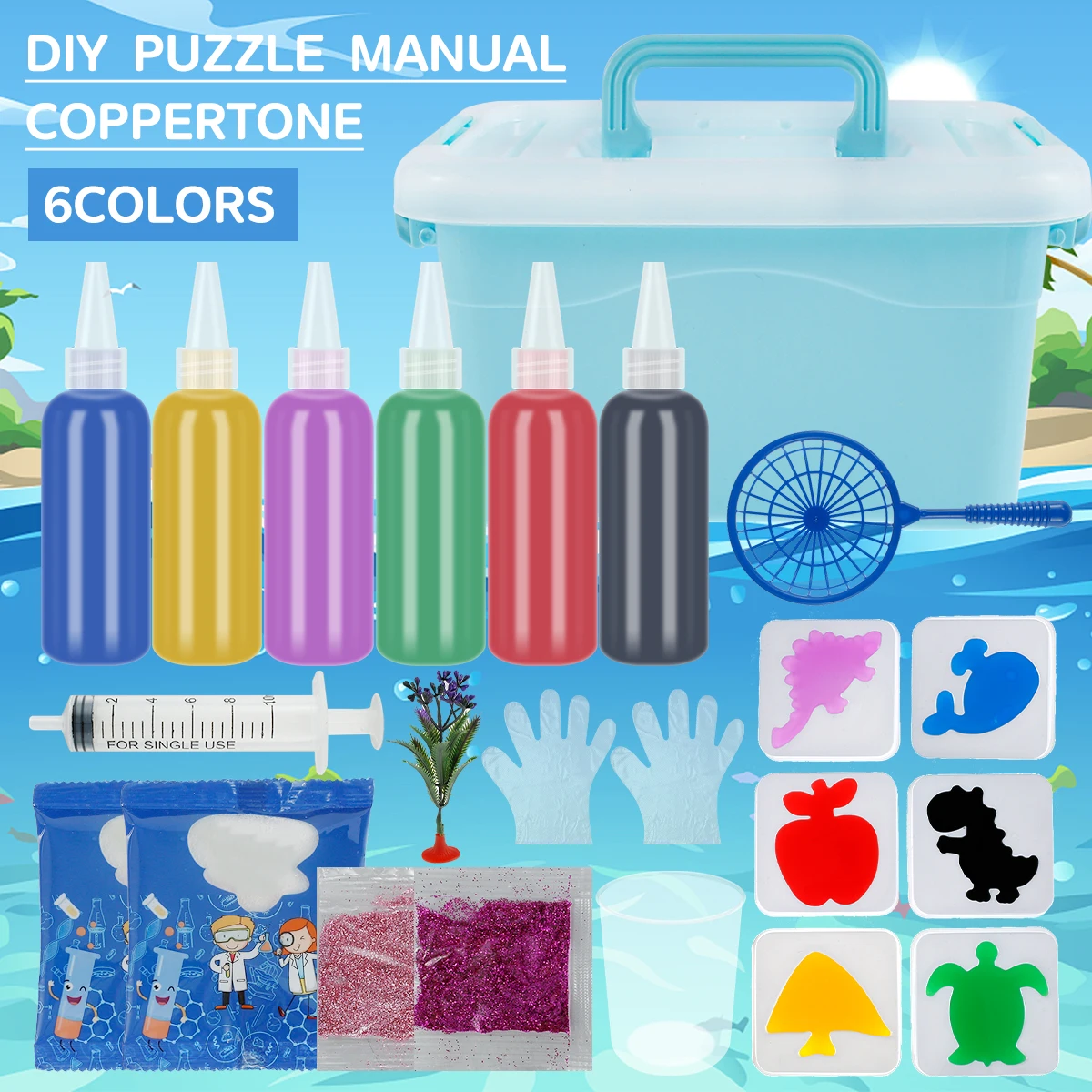 

Water Animal Kit Creative Ocean Sea Animal Toys Non Toxic DIY Fun Mold Toy Mini Sensory Toys for Kids Cartoon Animal Shape Mold