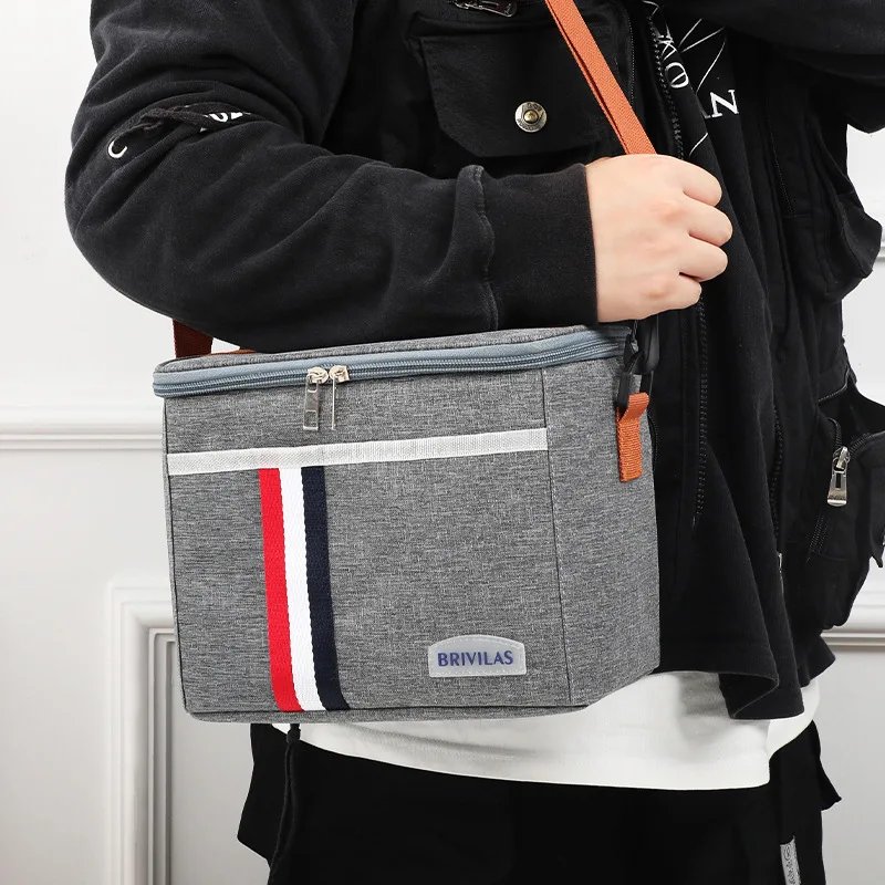 

Модная текстурная Портативная сумка для обеда, двойное плечо, фотостойкая водонепроницаемая изолированная сумка-холодильник, еда для пикника и искусство
