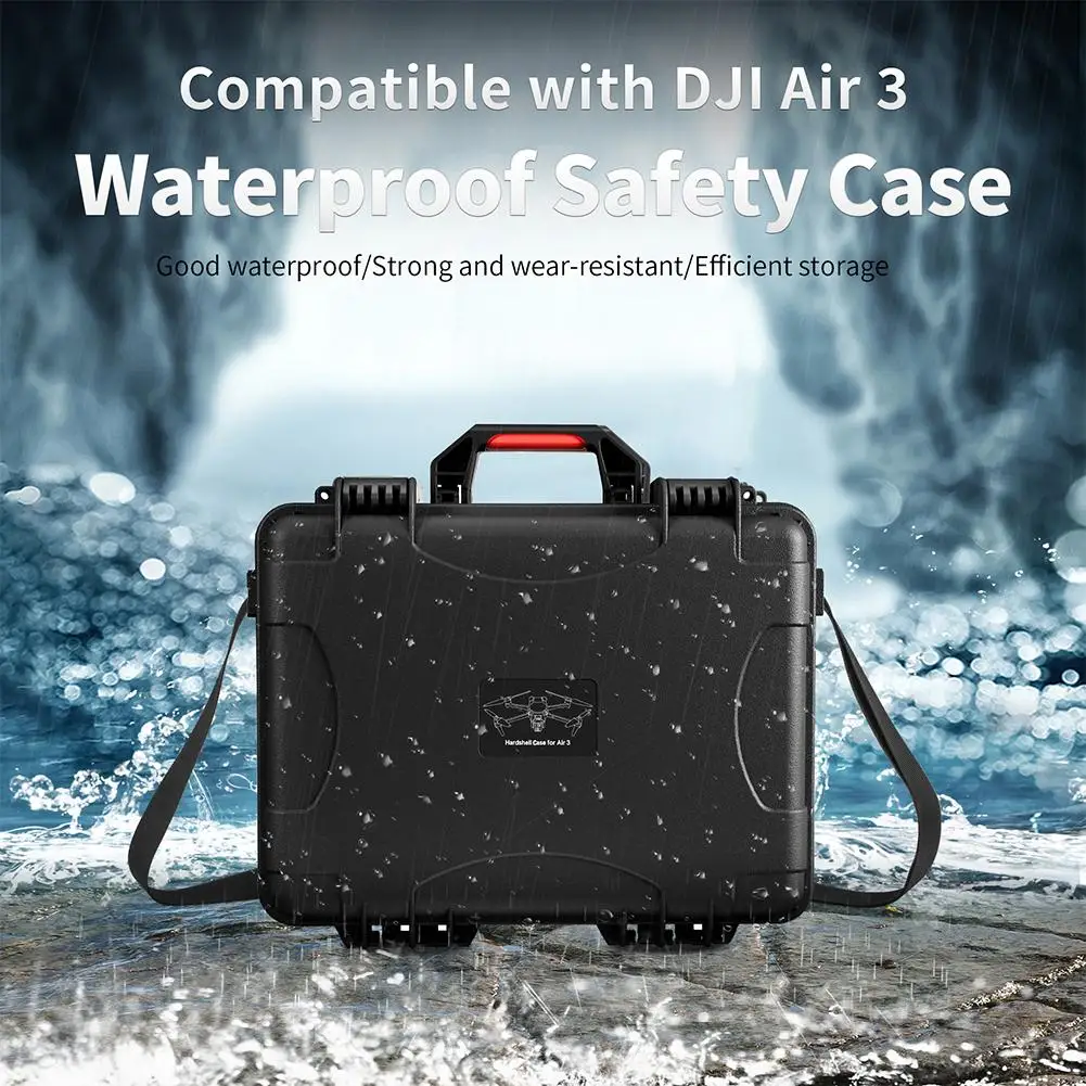 

Waterproof Hard Carrying Case Portable PP Storage Shoulder Bag Inner Custom-Designed Storage Grooves For DJI Air 3 Accessories