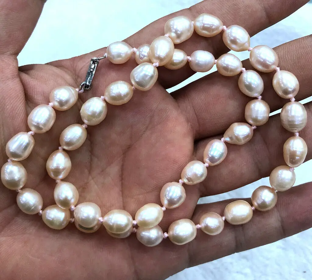 

Новые красивые ожерелья с розовым барочным культивированным жемчугом 7-8 мм 18 дюймов AAA