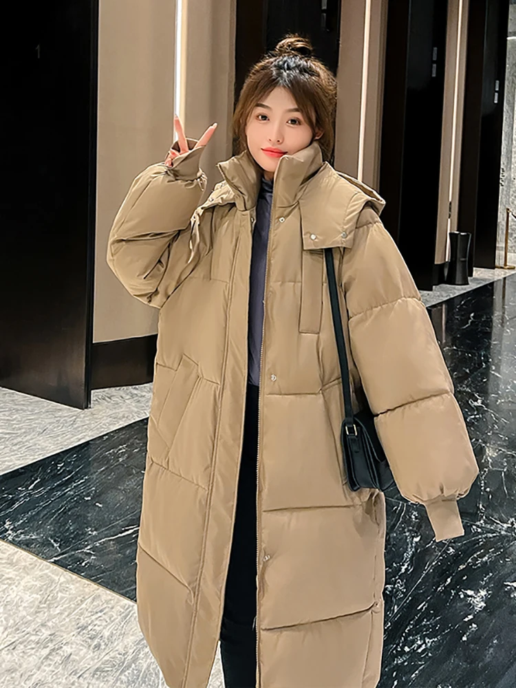 AOSSVIAO 2023 Thick -30 degree Parka women Winter long over-the-knee down jacket female loose hooded winter jacket