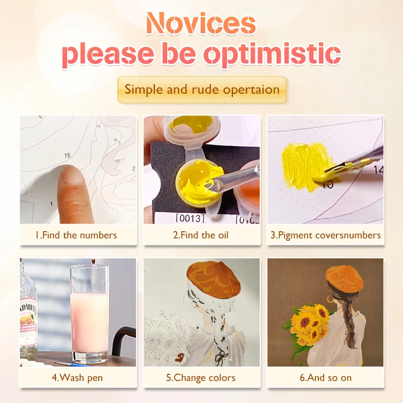 Diy раскраска мультфильм исцеляющая спина длинная девушка цифровая масляная