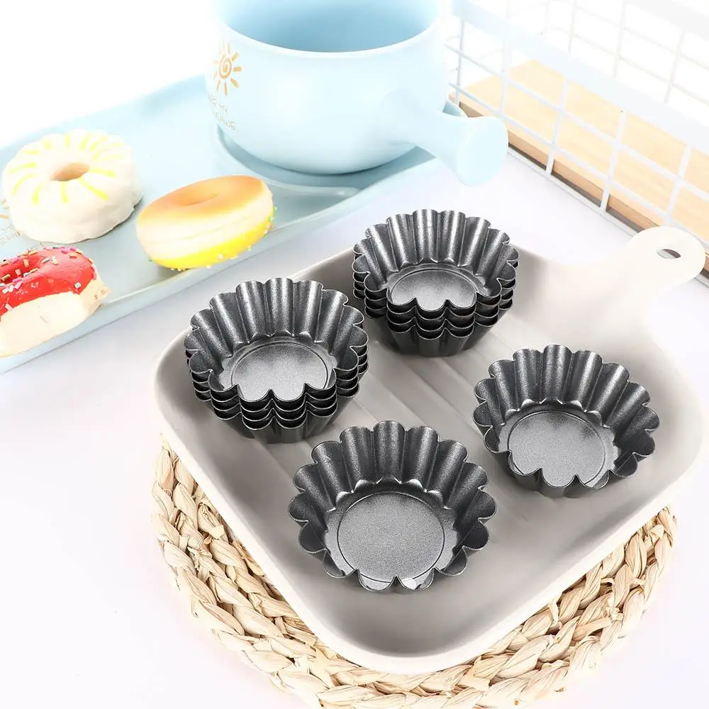 

10pcs Mini Cupcake Cake Cookie Tart Mold Carbon Steel Muffin Cup Baking Mould