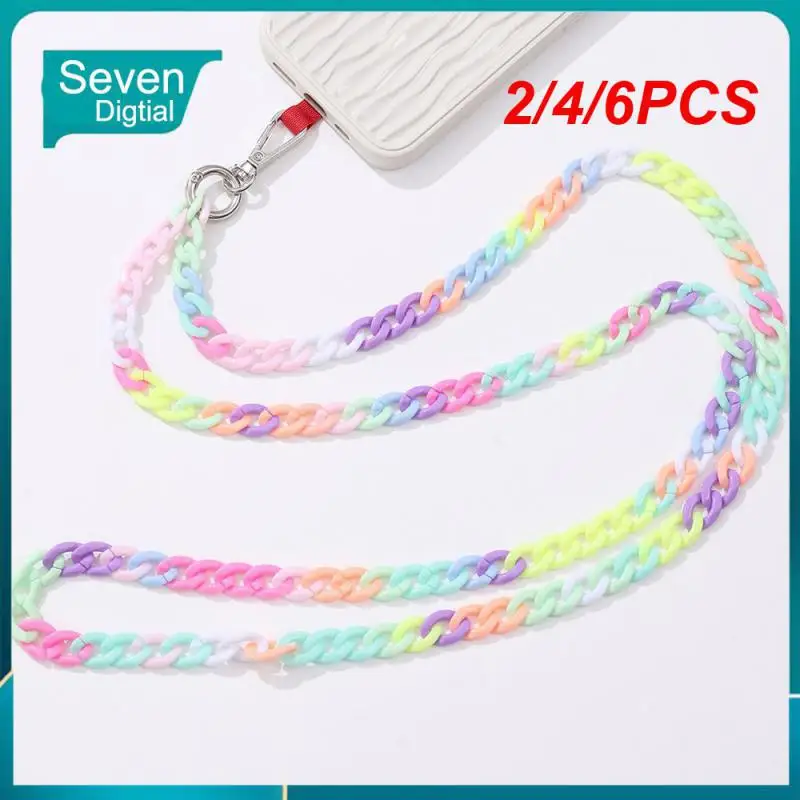 

2/4/6PCS Portable Phone Case Lanyard Mobile Strap Lightweight Comfortable Mobile Phone Anti-lost Lanyard Colorful High Quality