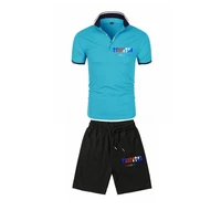 2022 summer mens sets polo shirt shorts mens short sleeved shorts polo pure color shirt tracksuit trapstar brand suit